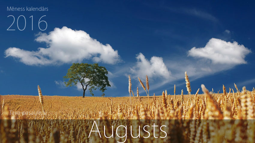 Mēness kalendārs 2016. gada augustam