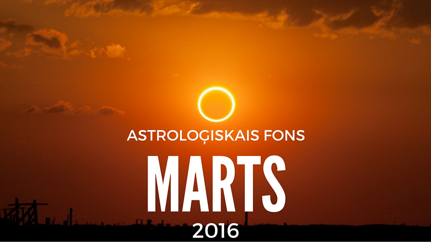 Astroloģiskais fons 2016. gada martam