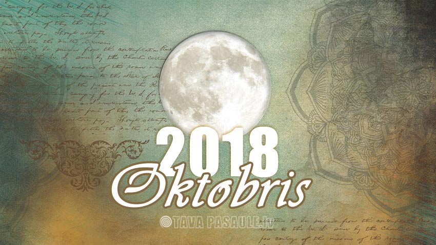 Mēness kalendārs 2018. gada oktobrim