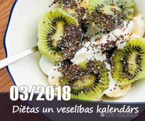 Diēta, veselība un atslodzes dienas 2018. gada martā