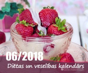 Diēta, veselība un atslodzes dienas 2018. gada jūnijā