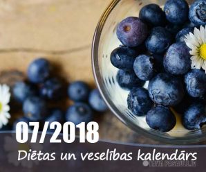 Diēta, veselība un atslodzes dienas 2018. gada jūlijā