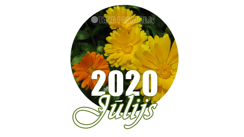 Mēness kalendārs 2020. gada jūlijam
