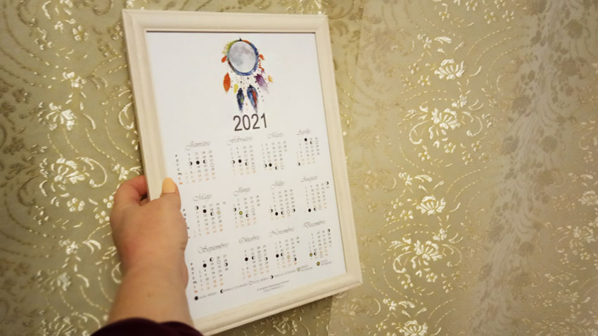 Drukājams kalendārs ar Mēness fāzēm 2021